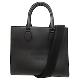 Dolce & Gabbana-Dolce & Gabbana Black Calfskin Tote Bag-Black