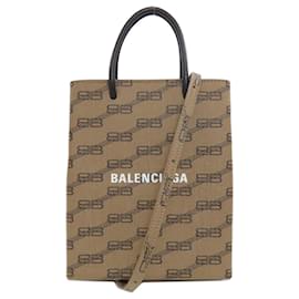 Balenciaga-Balenciaga 693805 BB Monogram Handbag-Brown