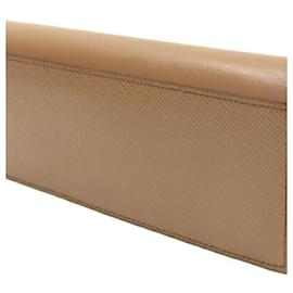 Prada-Prada Bi-fold Long Wallet in Brown Leather-Brown