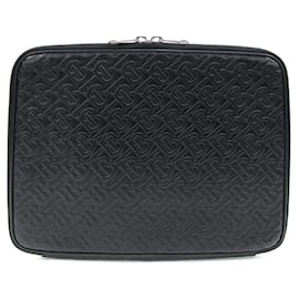 Burberry-Burberry Black Leather Clutch Bag-Black