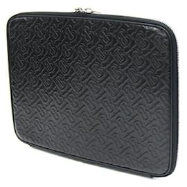 Burberry-Burberry Black Leather Clutch Bag-Black