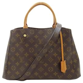Louis Vuitton-Louis Vuitton Montaigne MM Tote Bag-Brown,Monogram