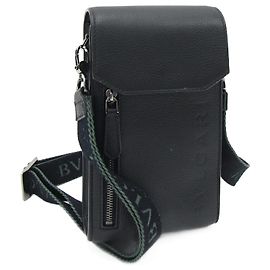 Bulgari Borsa a spalla in pelle nera Bvlgari Nero