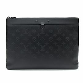 Louis Vuitton-Louis Vuitton Monogram Shadow Clutch Bag-Black