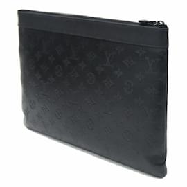 Louis Vuitton-Louis Vuitton Monogram Shadow Clutch Bag-Black