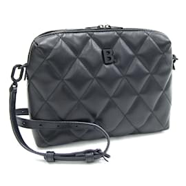 Balenciaga-Pochette épaule en cuir noir Balenciaga-Noir
