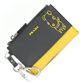 Prada-Prada Coin Case Pradamaria Keyring-Brown,Yellow