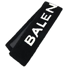 Balenciaga schwarze und weiße Lammfell-Lederstola Schwarz Weiß