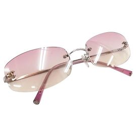 Óculos de sol sem aro Chanel CC logo com tonalidade rosa 4002 Rosa