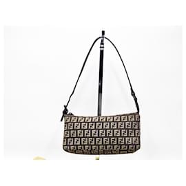 Fendi-Sac à épaule Fendi Baguette Zucca Zucchino-Marron