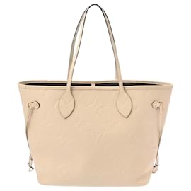 Louis Vuitton-Louis Vuitton Monogram Empreinte Neverfull MM Tote Bag-Cream