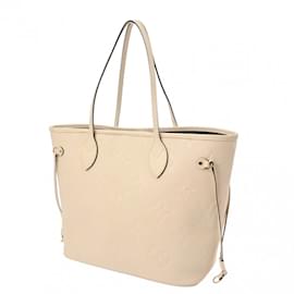 Louis Vuitton-Louis Vuitton Monogram Empreinte Neverfull MM Tote Bag-Cream