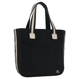 BURBERRY Tote Bag Canvas Black Auth ti2661 Black