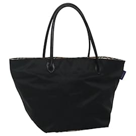 Autre Marque-Burberrys Blue Label Nova Check Tote Bag Nylon Black Auth ti2783-Black