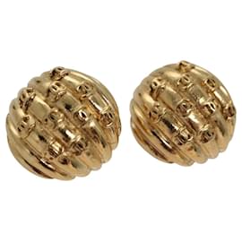 Chanel-CHANEL Earring Metal Gold CC Auth bs21871-Golden