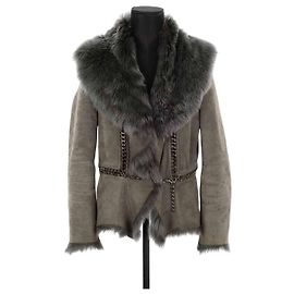 Roberto Cavalli Wildledermantel Grau