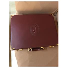 Cartier-Cartier Vintage Briefcase-Dark red