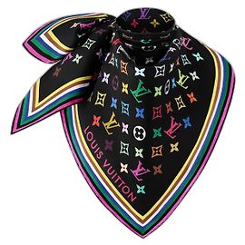 Louis Vuitton x Takashi Murakami Monogramma Multicolore Quadrato 90 Nero Multicolore