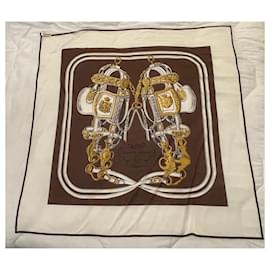 Hermès-Hermes Square Silk Scarf Brides de Gala - new with box-Brown
