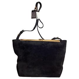 Bolsa transversal Khaite Augusta em camurça preta Preto