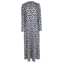 Autre Marque-Rixo Elise Floral-Print Stretch-Jersey Midi Dress in Blue Viscose-Blue