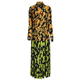 Balenciaga-Balenciaga Draped Layered Satin-Jersey Maxi Dress In Floral-Print Viscose-Other