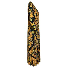 Balenciaga-Balenciaga Draped Layered Satin-Jersey Maxi Dress In Floral-Print Viscose-Other