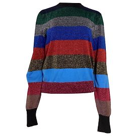 Suéter de malha canelada listrado metálico Victoria Beckham em algodão multicolorido Multicor