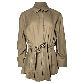 Camisa cinto Max Mara Cuneo em algodão bege Bege