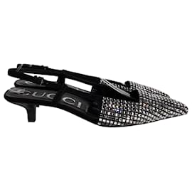 Gucci-Gucci Crystal Slingback Pumps in In Black Leather-Black