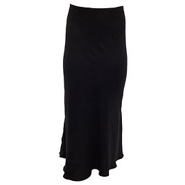The row Jupe Midi Évasée Row en Viscose Noire Noir