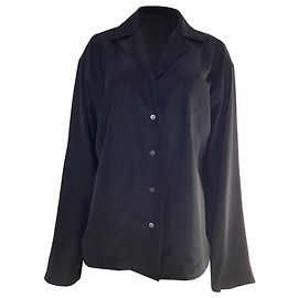Loewe Button-Down Shirt in Black Silk Black