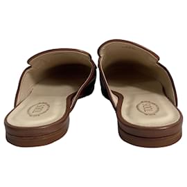 Tod's-Tod's Chain-Detail Mules in Brown Leather-Brown