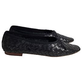 Sapatilhas de balé trançadas Loeffler Randall Landry em couro preto Preto