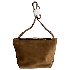 Bolsa transversal Khaite Adeline em camurça marrom Marrom Vermelho