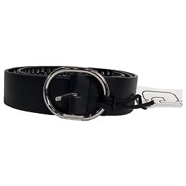Cintura in pelle nera decorata con occhielli Paco Rabanne Nero