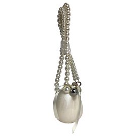 Bolsa de ombro em acrílico branco Micro Bell Charm Pearl Egg da Simone Rocha Branco Cru