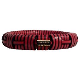 Pulseira de bangles trançada Loewe em couro rosa Marrom Rosa