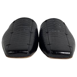 Autre Marque-Malone Souliers x Deveaux Embossed Mules in Black Leather-Black
