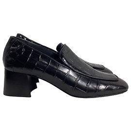 Totême The Block-Heel 55mm Loafers in Black Leather Black