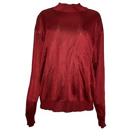 Alaïa Rollkragenpullover aus roter Viskose Rot