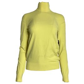 Pull à col roulé Bottega Veneta en viscose jaune Jaune