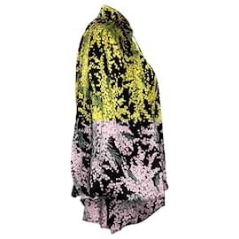 Balenciaga-Balenciaga Mimosa Print Blouse in Yellow Silk-Other