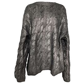Totême Kabelstrickpullover aus silberner Wolle Silber