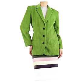 Gestuz Blazer de corduroy verde - tamanho UK 8 Verde