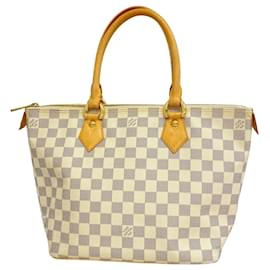 Louis Vuitton-Louis Vuitton Damier Azur Saleya PM Tote Bag-White