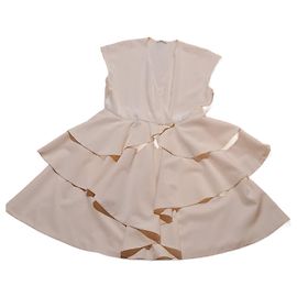 Vestido de seda Miu Miu bege Bege Fora de branco