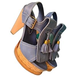 Etro Leather Sandals Light Blue Light blue