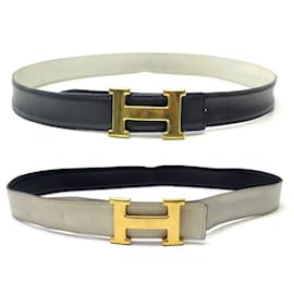 Hermès-VINTAGE HERMES BELT H BUCKLE CONSTANCE REVERSIBLE T74 EPSOM LEATHER-Other