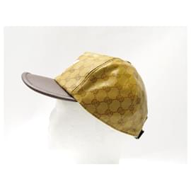 Gucci-NINE GUCCI X ADIDAS BASEBALL CAP 696475 4HAP2 7164 VARNISHED CANVAS-Brown